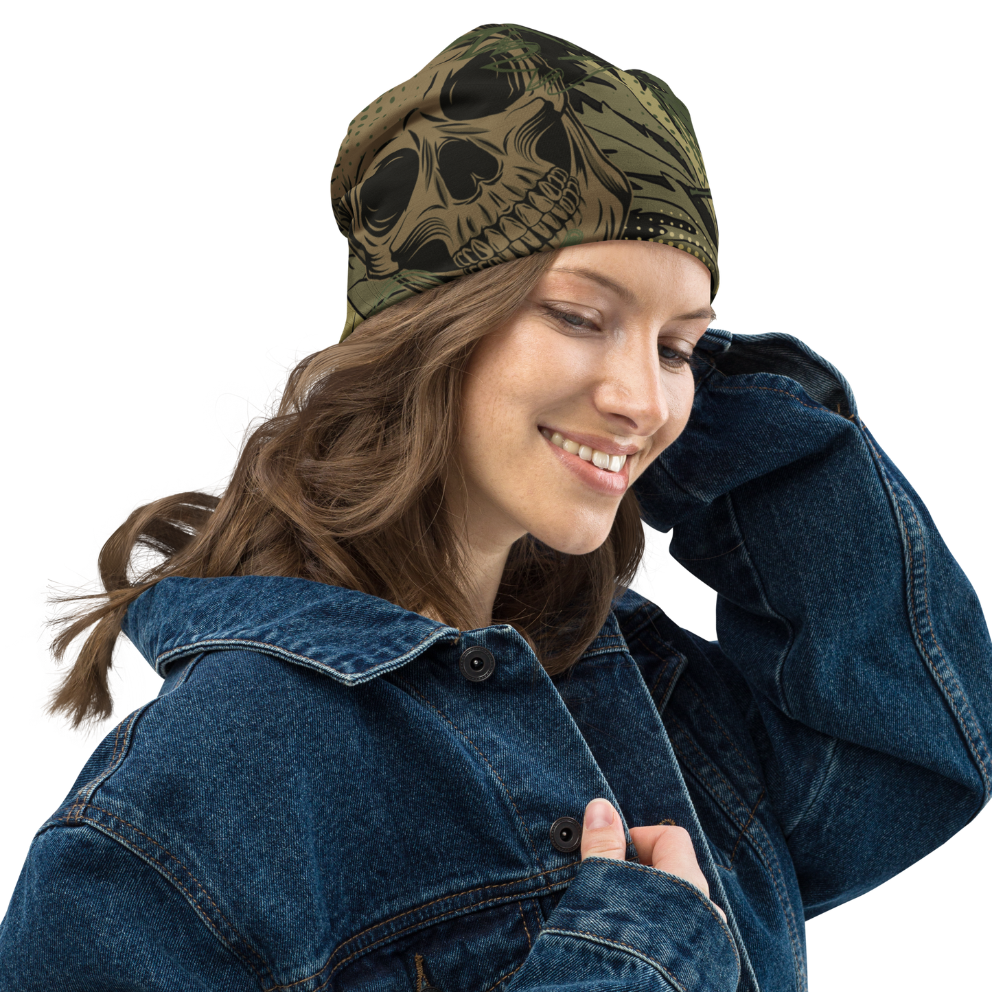 Beanie - Camo Skull