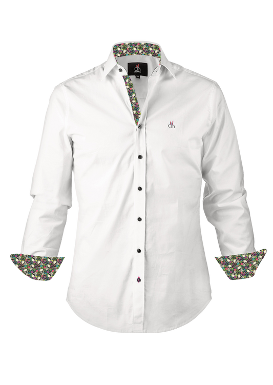 Hemd - Psychedelic Skull White