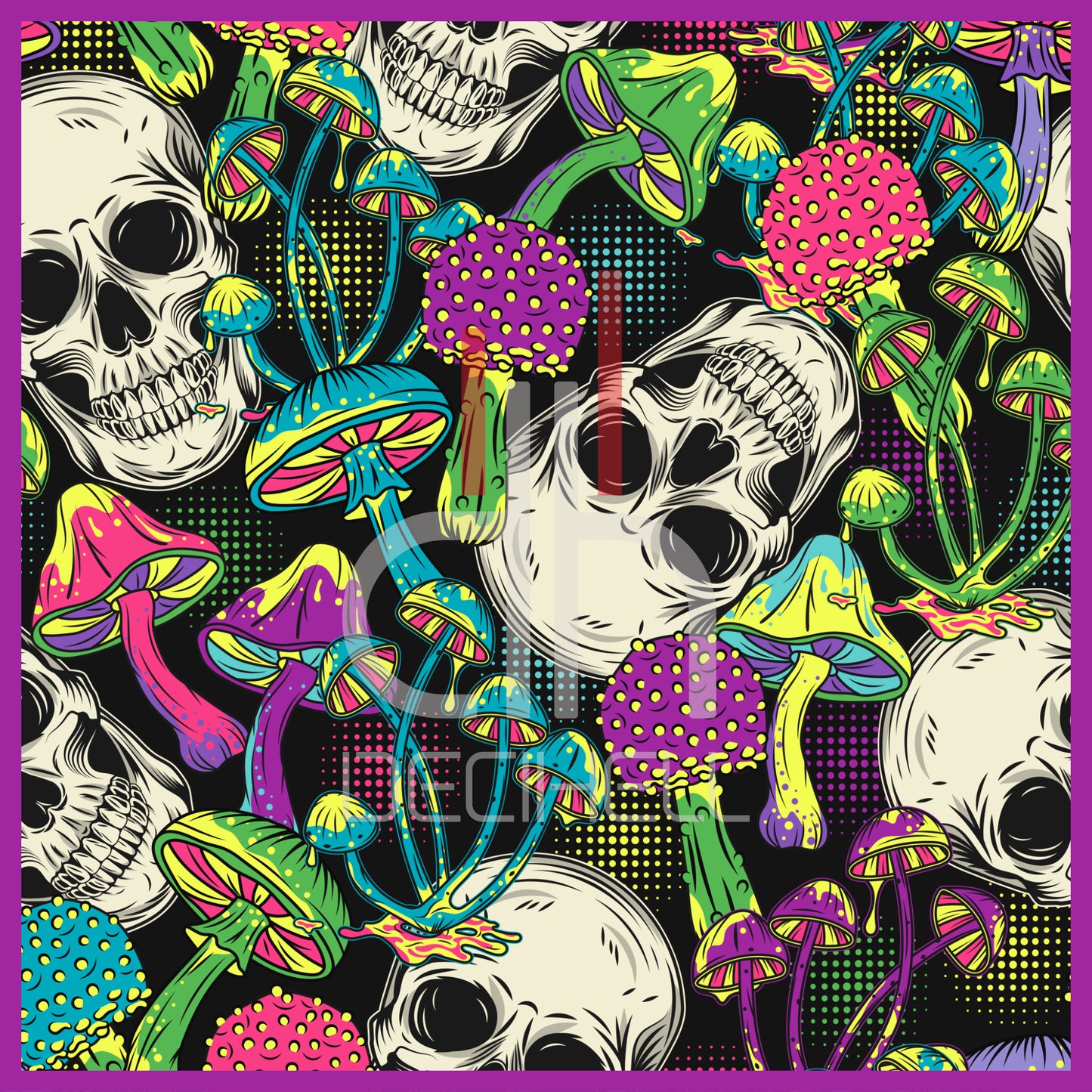 Hemd - Psychedelic Skull Black