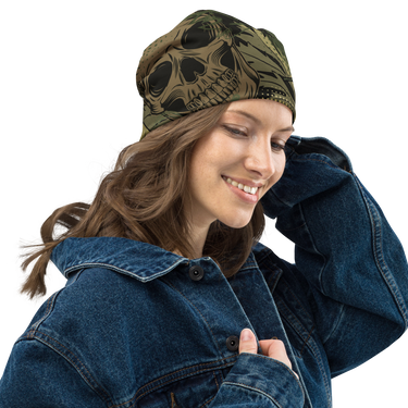 Beanie - Camo Skull