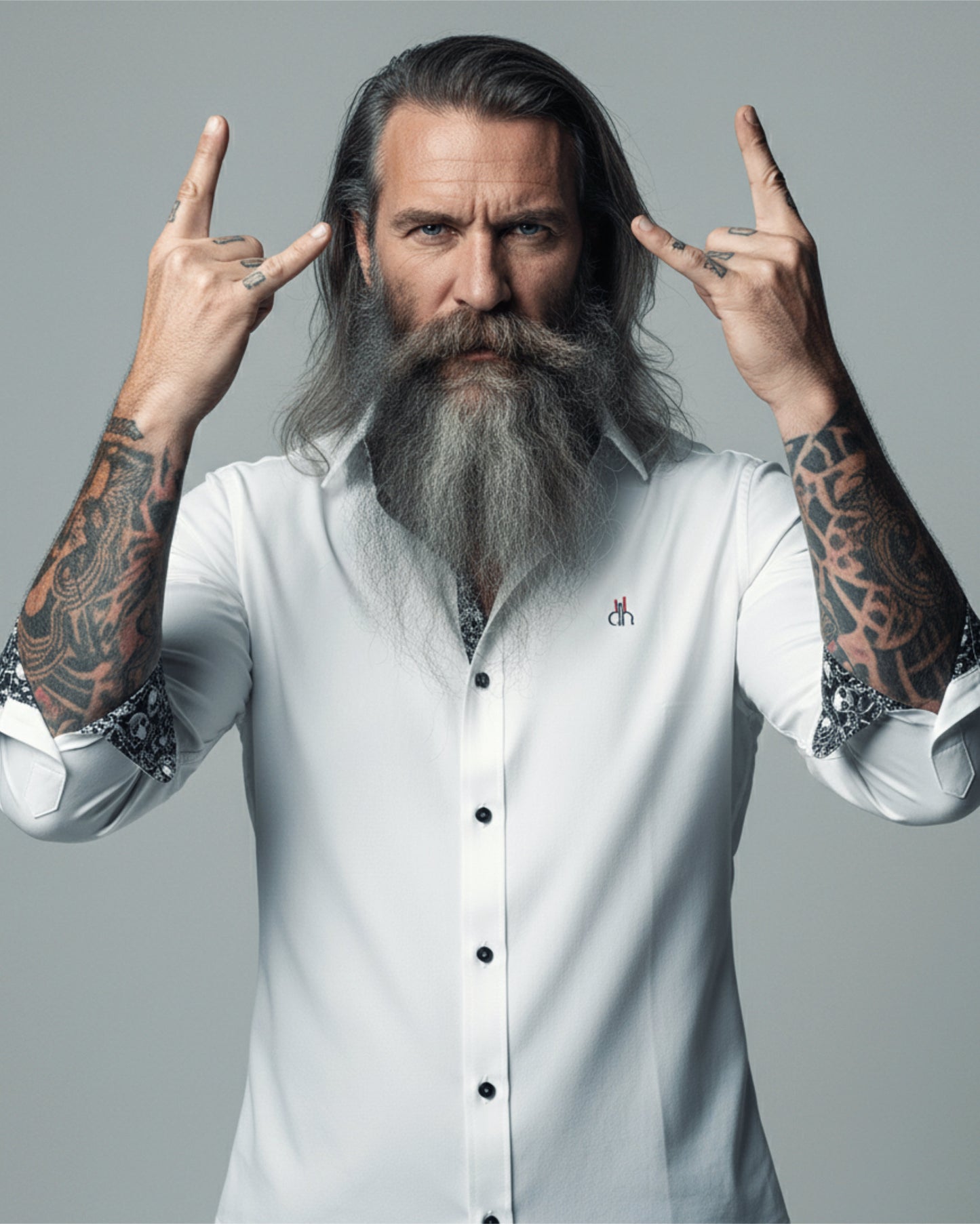 Hemd - Psychedelic Skull White